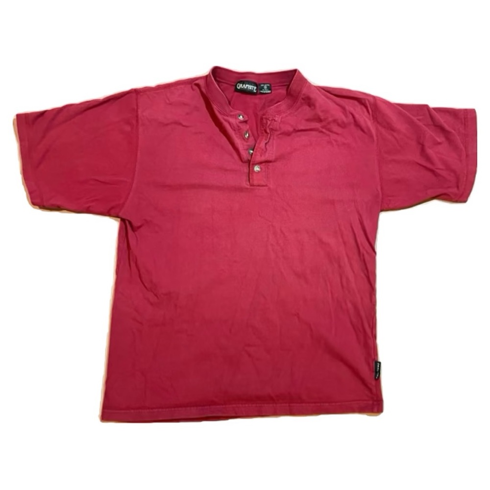 Vintage Red Casual Button Down Shirt